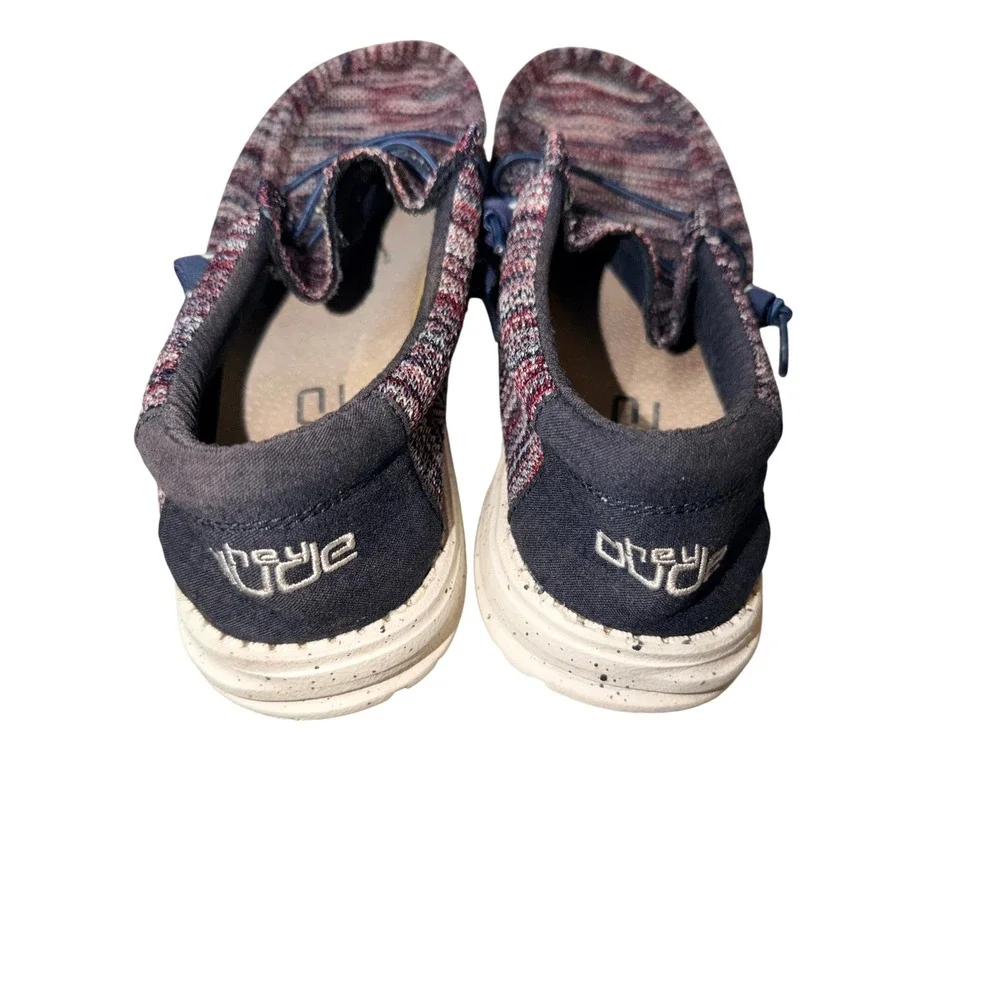 Hey Dude Wally‎ Mens Burgundy Multi Knit Slip On Loafers Shoes Size 8 US 41 EU